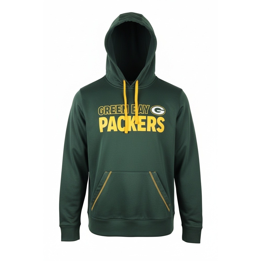 NFL Green Bay‎ Packers Hoodie Mens Medium TX3 Warm Performance Fleece Sweatshirt